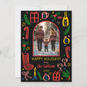 Whimsical Christmas Cute Custom Arch 3 PHOTO シーズンカード (正面)