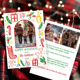 Whimsical Christmas  Cute Custom Arch 3 PHOTO  シーズンカード