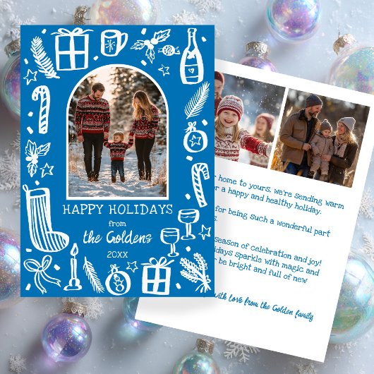 Whimsical Christmas  Cute Custom Arch 3 PHOTO  シーズンカード