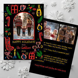 Whimsical Christmas  Cute Custom Arch 3 PHOTO  シーズンカード