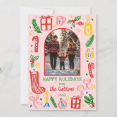 Whimsical Christmas  Cute Custom Arch 4 PHOTO  シーズンカード (正面)