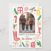 Whimsical Christmas  Cute Custom Arch 4 PHOTO  シーズンカード (正面)