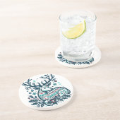 Whimsical Christmas Deer Vector Clipart - Festive コースター (側面)