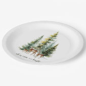Whimsical Christmas Deers in Forest Paper Plates ペーパープレート (アングル)