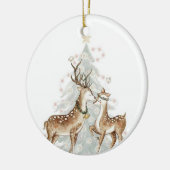 Whimsical Christmas Deers Ornament セラミックオーナメント (左)