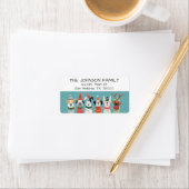 Whimsical Christmas Dogs Return Address ラベル (インサイチュ)