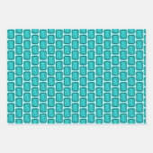 Whimsical Christmas Doves Grid Cute Bright Holiday ラッピングペーパーシート (正面2)