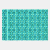 Whimsical Christmas Doves Grid Cute Bright Holiday ラッピングペーパーシート (正面)