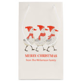 Whimsical Christmas Ducks Custom Christmas スモールペーパーバッグ (裏面)