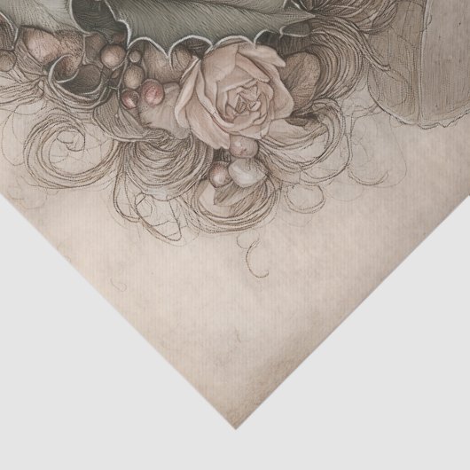 Whimsical Christmas Fairy Holly & Berry Decoupage 薄葉紙 (詳細)