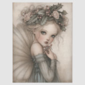 Whimsical Christmas Fairy Holly & Berry Decoupage  薄葉紙 (正面)