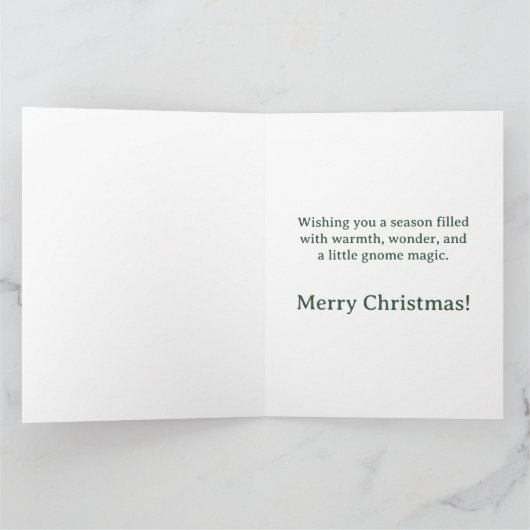 Whimsical Christmas Gnome Card – Festive Greeting カード (内部)