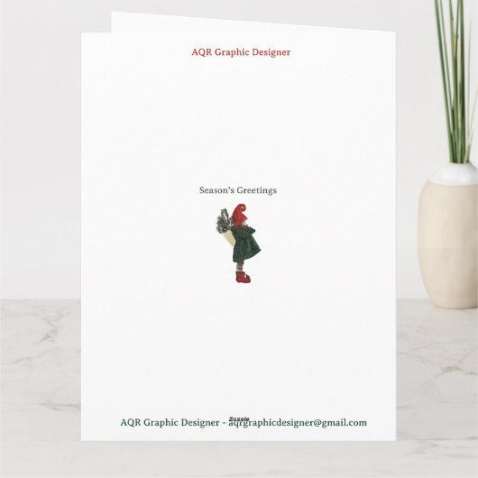 Whimsical Christmas Gnome Card – Festive Greeting カード (裏面)