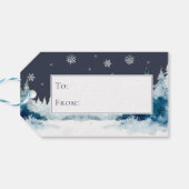 Whimsical Christmas Gnome Family | Blue ギフトタグ (裏面横)