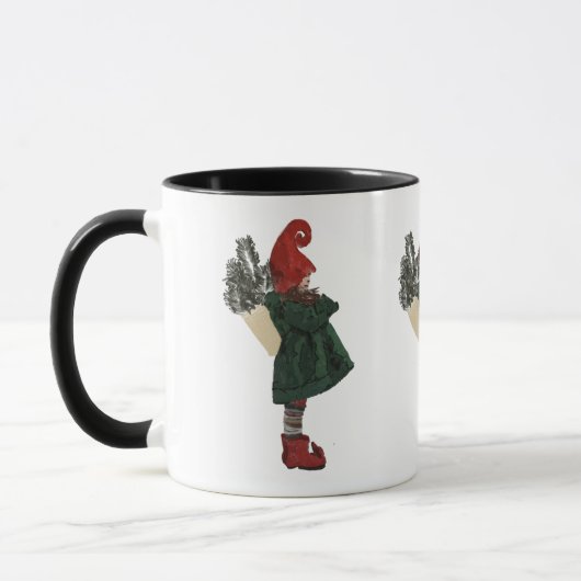 Whimsical Christmas Gnome Mug – Coffee & Tea Cup マグカップ (左)