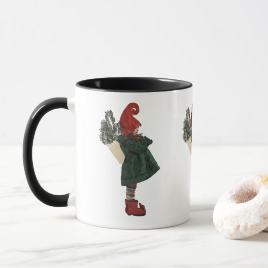 Whimsical Christmas Gnome Mug – Coffee & Tea Cup マグカップ (ドーナツ)