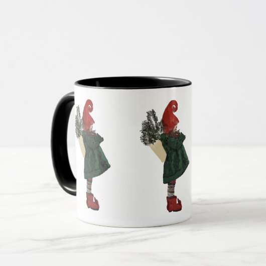 Whimsical Christmas Gnome Mug – Coffee & Tea Cup マグカップ (正面左)