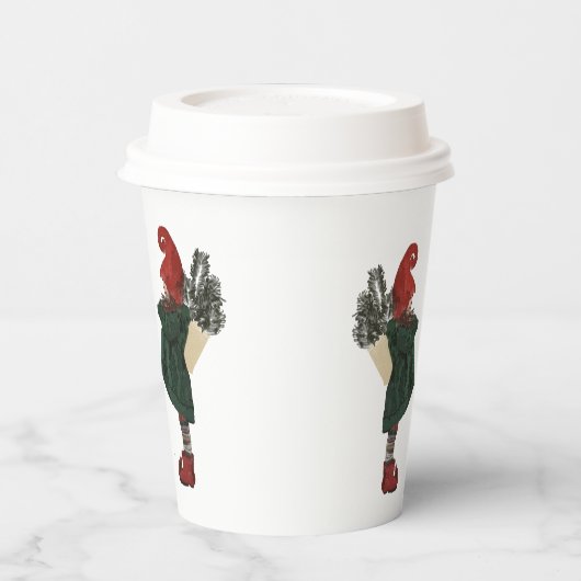 Whimsical Christmas Gnome Paper Cups 紙コップ (左)