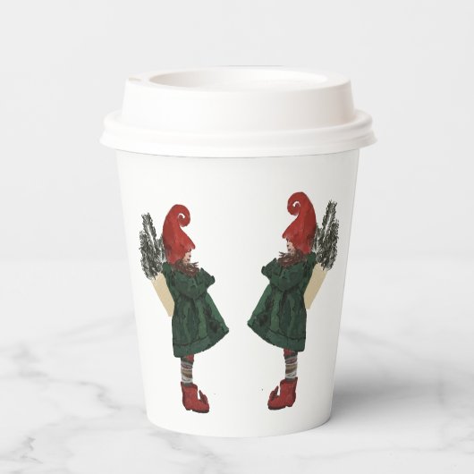 Whimsical Christmas Gnome Paper Cups 紙コップ (裏面)