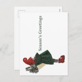 Whimsical Christmas Gnome Postcard - Greeting  シーズンポストカード (正面/裏面)