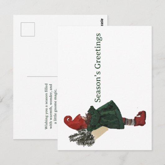 Whimsical Christmas Gnome Postcard - Greeting  ポストカード (正面/裏面)