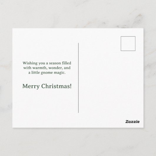 Whimsical Christmas Gnome Postcard - Greeting  ポストカード (裏面)