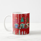 Whimsical Christmas Gnome with Festive Holiday コーヒーマグカップ (左)