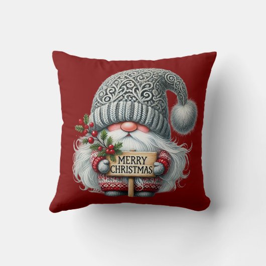 🎅 Whimsical Christmas Gnomes  クッション (裏面)