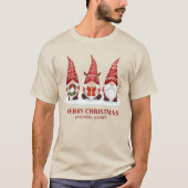 Whimsical Christmas Gnomes Three Holiday Wishes Tシャツ (正面)