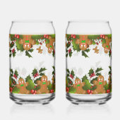 Whimsical Christmas Greenery & Gingerbread Men ガラス缶 (正面)