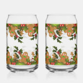 Whimsical Christmas Greenery & Gingerbread Men ガラス缶 (左)