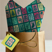 Whimsical Christmas Grid Cute Bright Holiday 薄葉紙