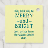 Whimsical Christmas Grid Cute Bright Holiday Gift フェイバータグ (裏面)