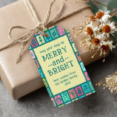 Whimsical Christmas Grid Cute Custom  ギフトタグ