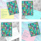 Whimsical Christmas Grid Cute Custom  シーズンポストカード