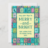 Whimsical Christmas Grid Cute Custom 2 PHOTO シーズンカード (正面)