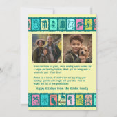 Whimsical Christmas Grid Cute Custom 2 PHOTO シーズンカード (裏面)