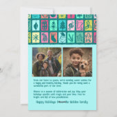 Whimsical Christmas Grid Cute Custom 2 PHOTO シーズンカード (裏面)