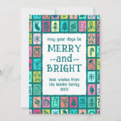 Whimsical Christmas Grid Cute Custom 2 PHOTO  シーズンカード (正面)
