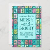 Whimsical Christmas Grid Cute Custom 2 PHOTO  シーズンカード (正面)