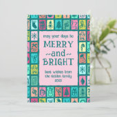 Whimsical Christmas Grid Cute Custom 2 PHOTO  シーズンカード (スタンド正面)