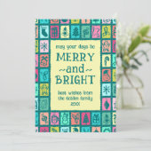 Whimsical Christmas Grid Cute Custom 2 PHOTO シーズンカード (スタンド正面)