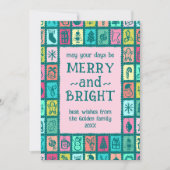 Whimsical Christmas Grid Cute Custom 2 PHOTO シーズンカード (正面)