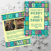 Whimsical Christmas Grid Cute Custom 2 PHOTO シーズンカード