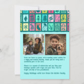 Whimsical Christmas Grid Cute Custom 3 PHOTO シーズンカード (裏面)