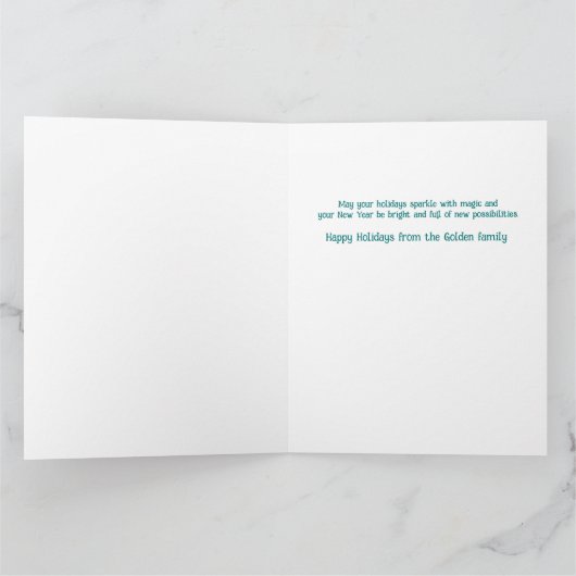 Whimsical Christmas Grid Cute Custom Message カード (内部)