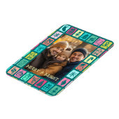 Whimsical Christmas Grid Cute Custom Photo  マグネット (左側)