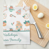 Whimsical Christmas Holiday Party キッチンタオル (四つ折り)