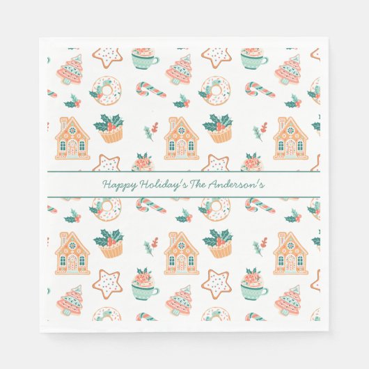 Whimsical Christmas Holiday Party スタンダードランチョンナプキン (正面)