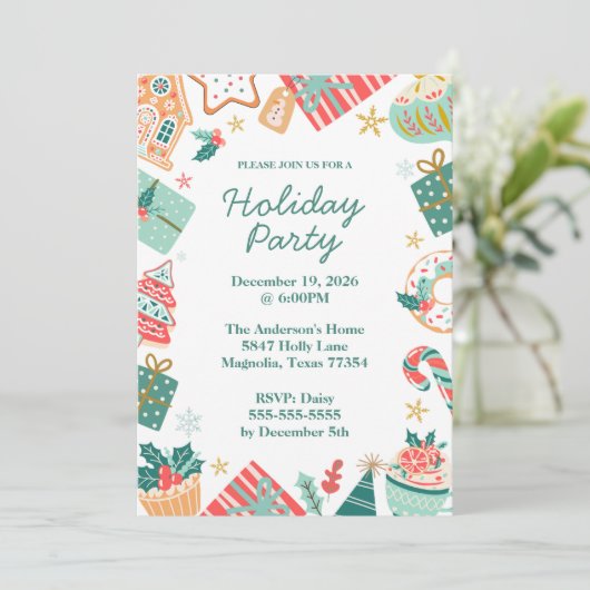 Whimsical Christmas Holiday Party 招待状 (スタンド正面)